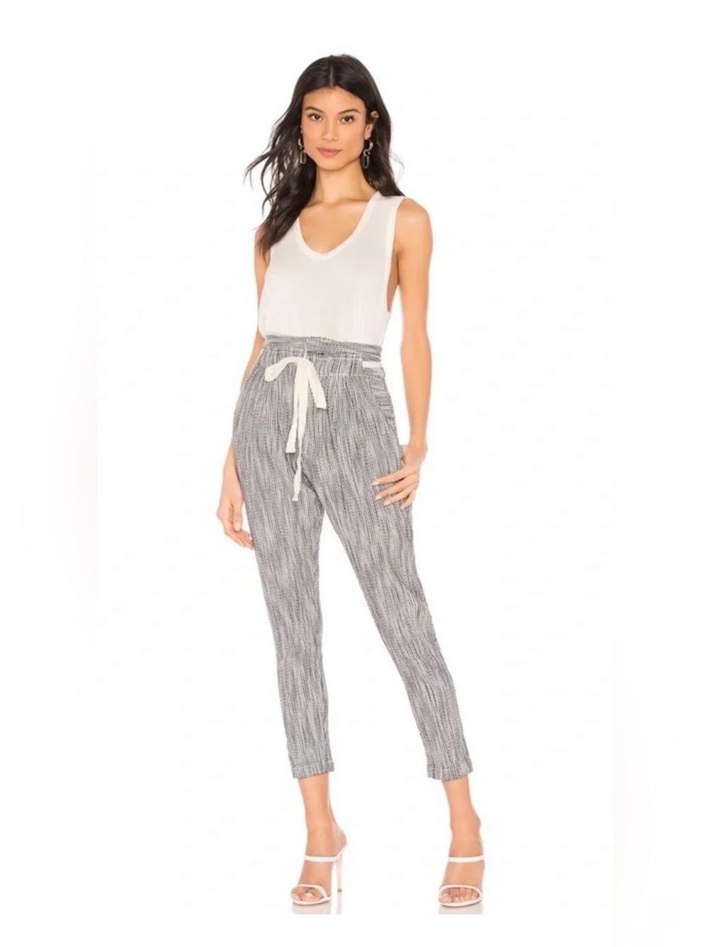 Free People | High-Waisted Cropped Trousers - Picture 3 of 11